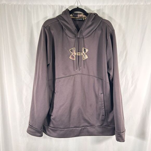 Under Armour Hoodie Men's XL Brown Camo Drawstring Pullover Loose - Picture 1 of 8